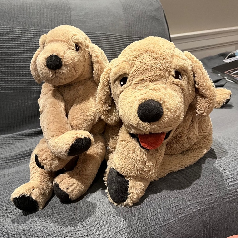 IKEA Gosig Golden Retriever Dog and Puppy Stuffed Animal Plush Toy Set
